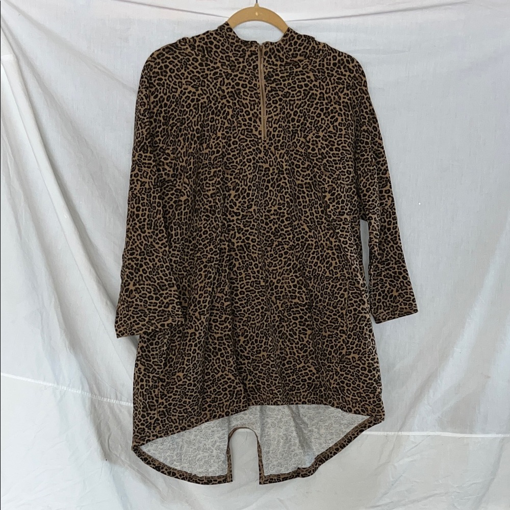 NWT Zim & Zoe Leopard Print Plus Size Hooded Lounge Wear
